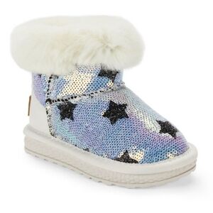 Doe A Dear Glitter Star Kids Boots - Blue and Black - Size 32